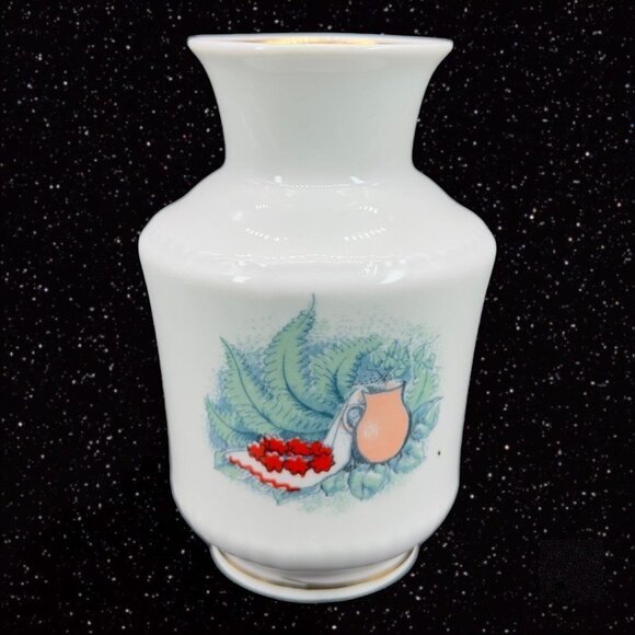 Vintage Painted Porcelain Vase With People Playing Music Marked Ceramic 5.75"T - Picture 2 of 8